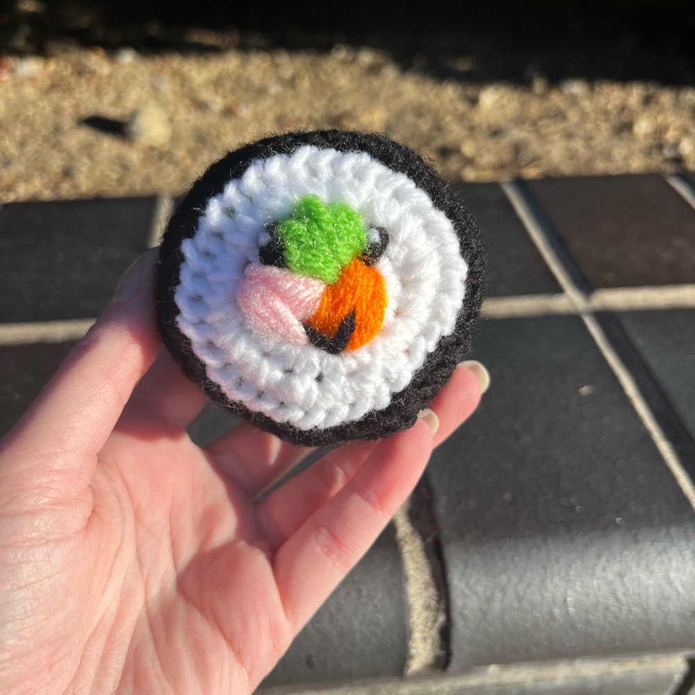 Hand Crocheted Happy Little Sushi Roll Plushie! - Picture 11 of 13